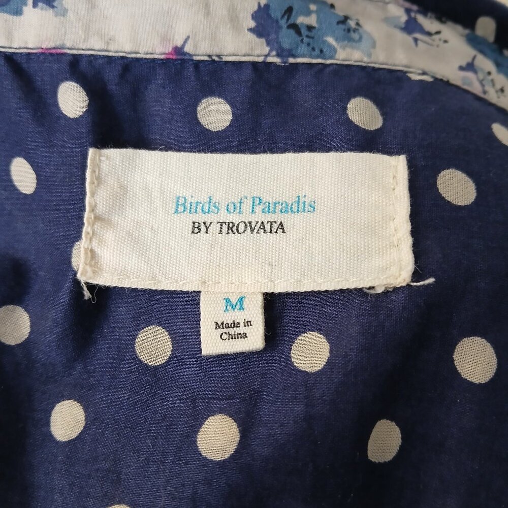 Anthropologie Navy Polka Dot Button-Up Blouse - Picture 10 of 10